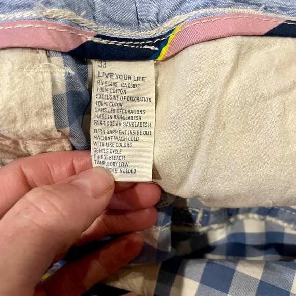 5/$25 American Eagle blue and white gingham plaid shorts - Picture 6 of 6